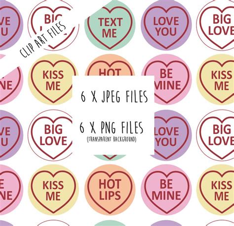 Candy Hearts Clip Art Images 6 Love Heart Sweets With Text Messages