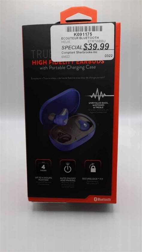 Écouteurs Bluetooth Hélix Etrtwbbu Instant Comptant