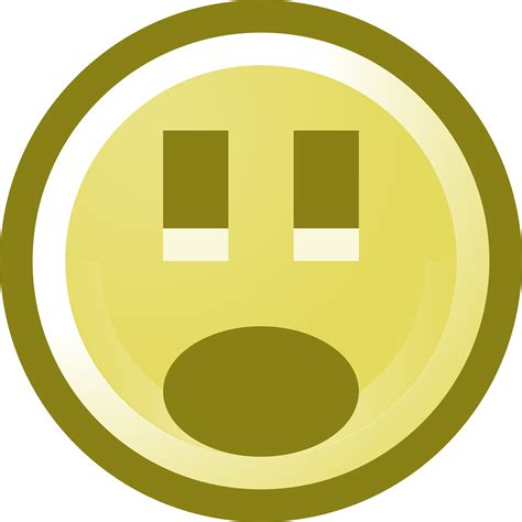 Free Shocked Smiley Face Clip Art Illustration