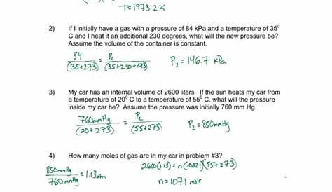 Combined Gas Law Worksheet Answer Key — db-excel.com