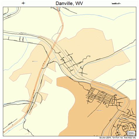 Danville West Virginia Street Map 5420212