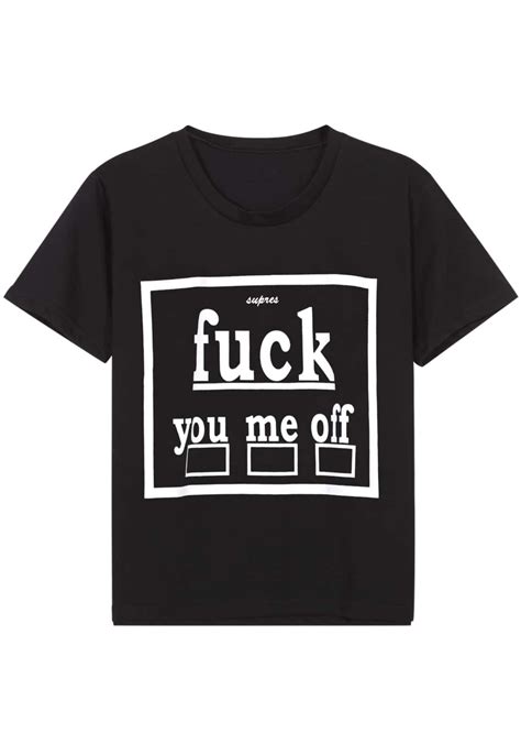 Black Short Sleeve Fuck Print T Shirt Sheinsheinside