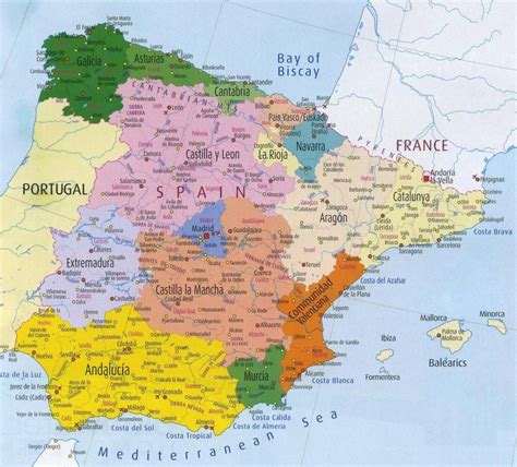 França e espanha reabrem nesta semana para os turistas estrangeiros fora da união europeia. mapa detalhado da Espanha com regiões | Viagens espanholas ...