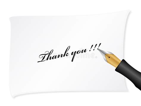 Thank You Note Fountain Pen Write Stock Vector Illustration Of Object