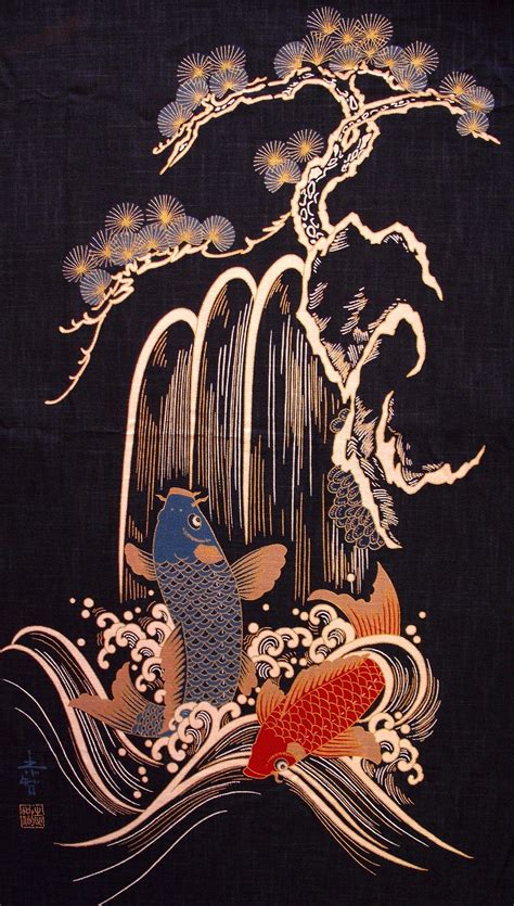 The pieces of art, such as drawings and photographs, that are used in books, newspapers, and…. Love it! | Koi art, Art, Japanese artwork