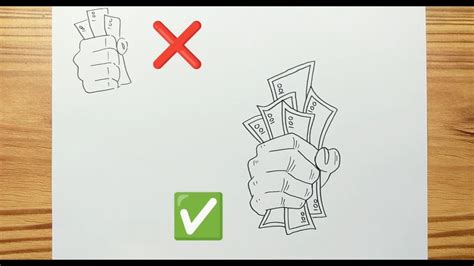 How To Drawing Hand Holding Money Easy Youtube