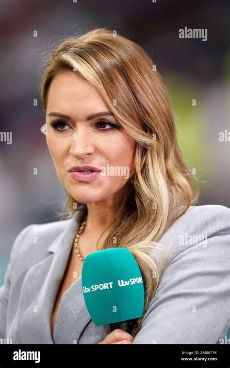 laura woods itv presenter during the fifa world cup round of sixteen match at the al bayt