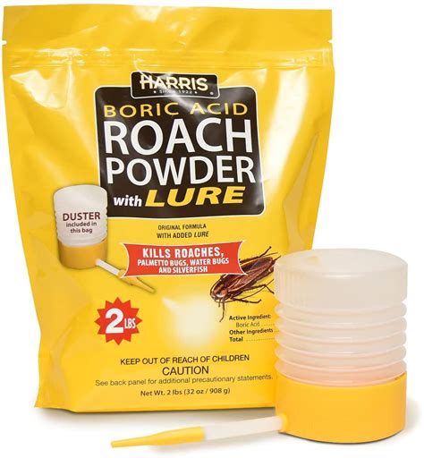 Harris Boric Acid Roach Powder With Lure 32 Oz Pf Harris