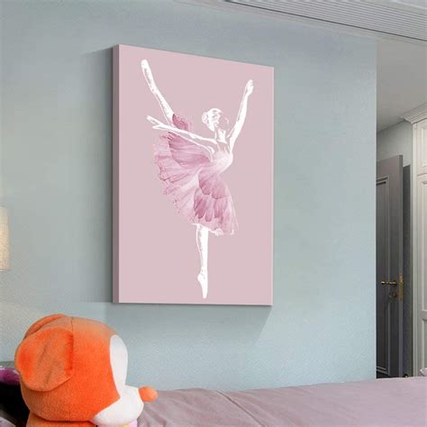 Wall26 Canvas Wall Art Ballet Dancer In Pink Painting Artwork For Home