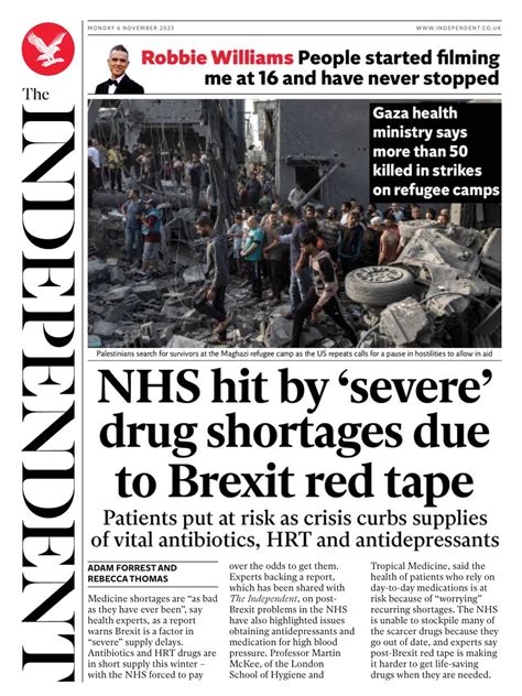 Independent Front Page Th Of November Tomorrow S Papers Today