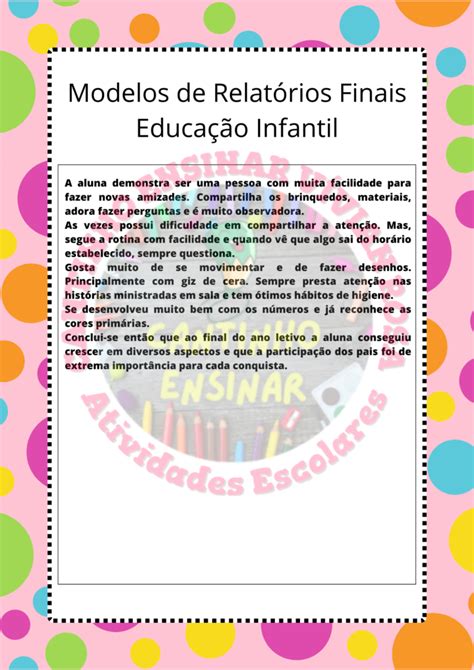 Introduzir Imagem Modelo De Relatorio Individual Ed Infantil Br