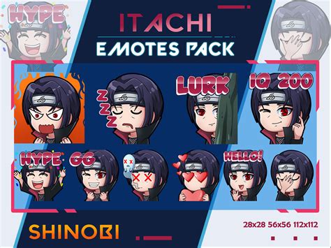 Ninja Anime Shinobi Emotes Twitch Emote Pack Streamer Emotes Youtube