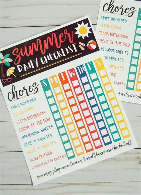 5 Summer Chore Charts To Keep The Kids Busy