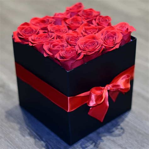 Red Rose Box Plumeria Botanical Boutique
