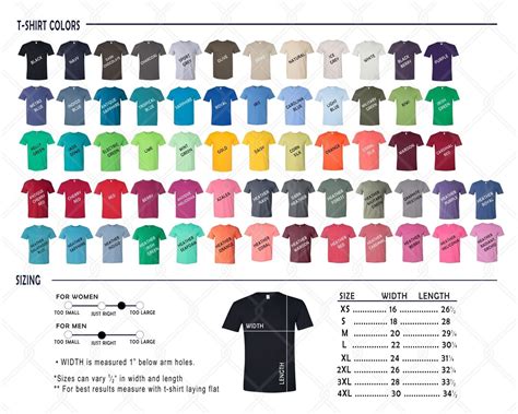 Gildan Color Chart Gildan Size Chart All Colors