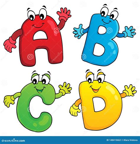 Cartoon Abcd Letters Theme 2 Vector Illustration