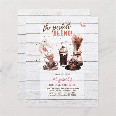 The Perfect Blend Bridal Shower Invitations Coffee Zazzle Bridal