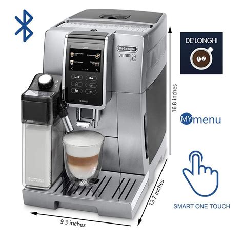 Elevate your senses and satisfy your coffee desires with de'longhi's dinamica plus fully automated coffee machine that delivers the best coffee aroma and flavours cup after cup. Delonghi ECAM 370.95 s dinamica 0132215338 plata espresso ...