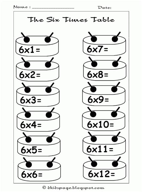 6 Multiplication Table Worksheet