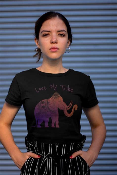 Love My Tribe Elephant Design With Tribal Pattern T Shirt Etsy