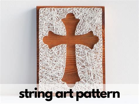 String Art Pattern Printable Religious Cross Diy String Art Etsy