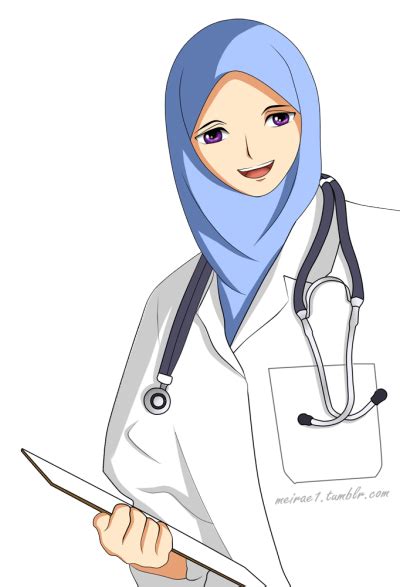 Gambar Dokter Kartun Berhijab 75 Gambar Kartun Muslimah Cantik Dan