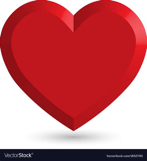 Red Heart 3d Object With Dropped Shadow Royalty Free Vector