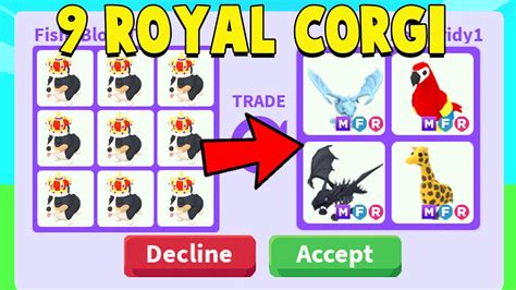 Trading 9 New Royal Corgi In Adopt Me Youtube