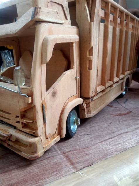 miniatur truk kayu ukuran  cm shopee indonesia