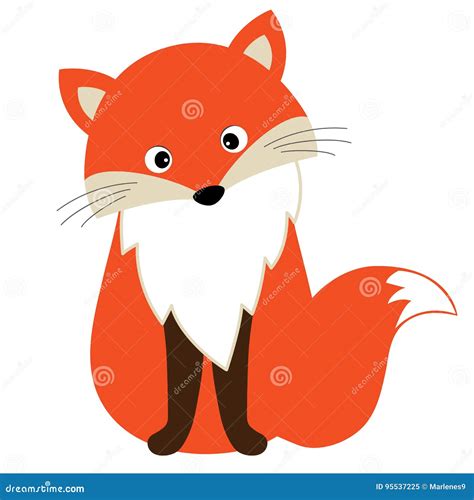 Vector Cute Cartoon Fox Fox Vector Illustration Stock Vector