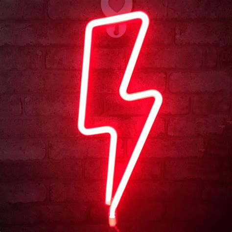 Red Neon Lightning Bolt Neon Signs Tapestry Girls