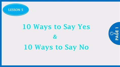 10 Ways To Say Yes And To Say No Youtube