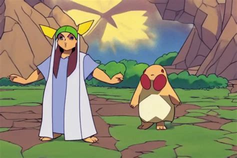 A Still Of A Jesus Pokemon In The Pokemon Animated Stable Diffusion