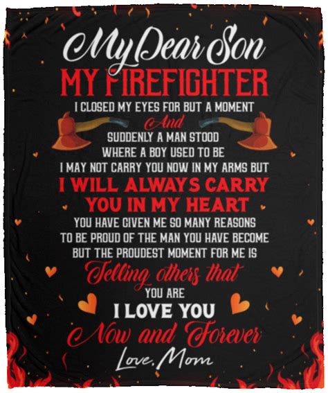 Firefighter Blanket My Dear Son My Firefighter I Closed My Eyes For But A Moment CubeBik