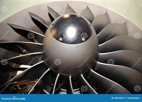 Large Jet Engine Turbine Blades Stock Image Image Of Maintenance