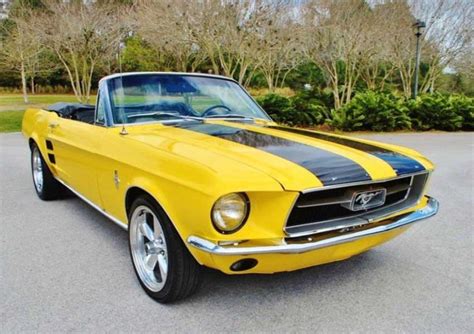 1st Gen Yellow 1967 Ford Mustang Convertible Automatic For Sale