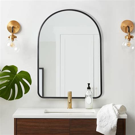 Yoshoot Arched Mirror 20x 30 Black Arch Mirror For Bathroom Entryway Wall Décor