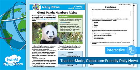 News Story For Children 7 9 Giant Panda Numbers Rising
