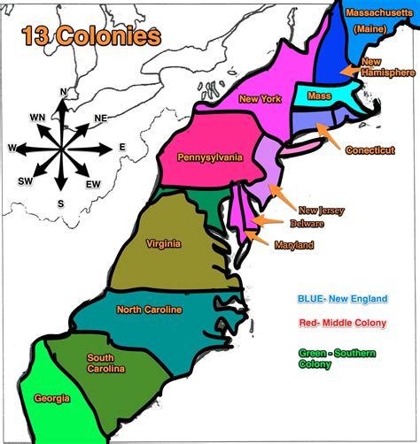 Hudson River Map 13 Colonies