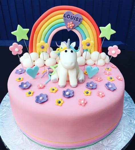 Unicorn Cake With Edible 3d Rainbow Cake Birthday Cake Girls
