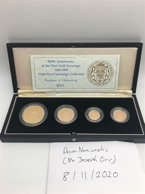 1989 Gold Sovereign Proof 4 Coin Set 500th Anniversary Of The