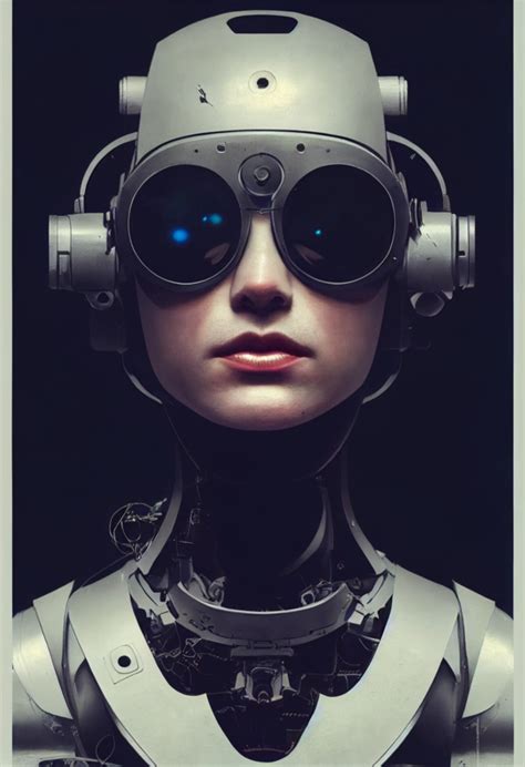Ex Machina Robot Wearing Atompunk Vr Headset Portrait Midjourney Openart