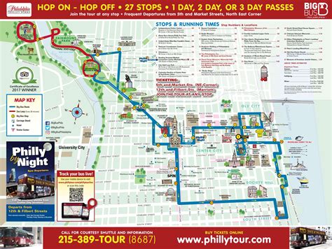 Kaart Van Philadelphia Bus Tour Hop On Hop Off Bus Tours En Big Bus