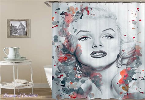 Shower Curtains Marilyn Monroe Pencil Portrait Shower Of Curtains