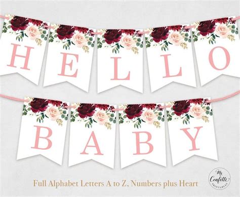 Printable Alphabet Banner Set Letters A To Z Numbers Plus Etsy Baby