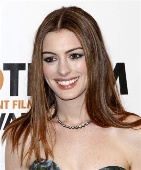 Anne Hathaway Long Straight Casual Hairstyle Medium