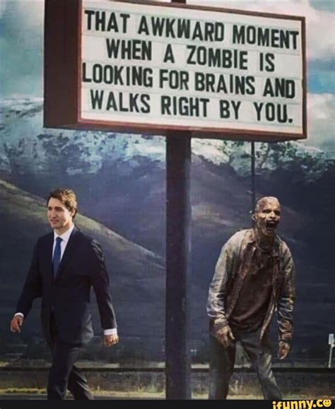 That Awkward Moment When A Zombie Is Looking For Brains And Walks Right