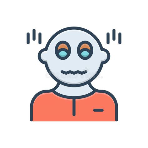 Color Illustration Icon For Scared Afraid And Fearful Stock