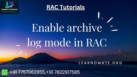 How To Enable Archive Log Mode In Rac Learnomate Technologies Youtube
