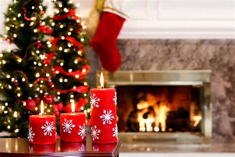 Merry Christmas Gift Box Fire Holiday Event Fireplace Holiday